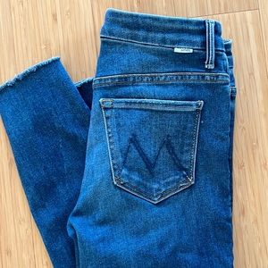 MOTHER high waisted looker ankle fray